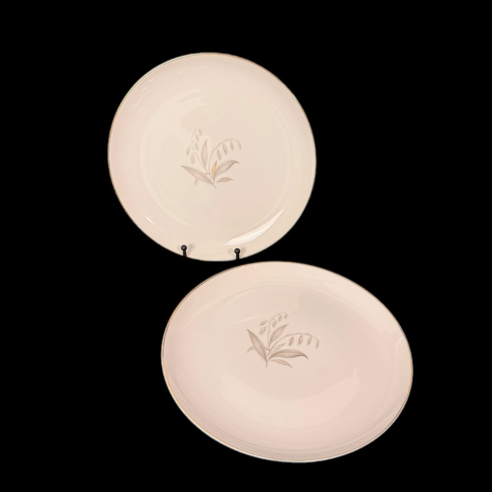 Kaysons LG Dinner Plates Set of 2 Gold Trim Rhapsody Floral Fine China 10" Japan